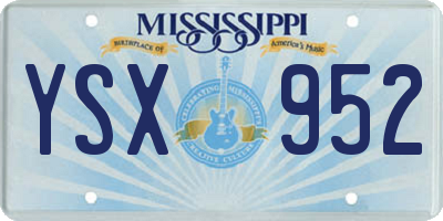 MS license plate YSX952