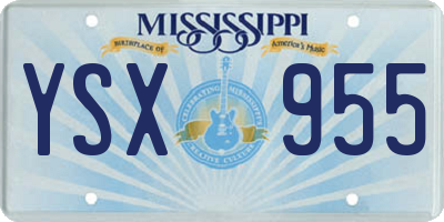 MS license plate YSX955
