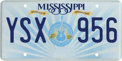 MS license plate YSX956
