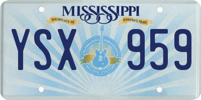 MS license plate YSX959