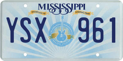 MS license plate YSX961