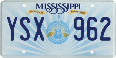 MS license plate YSX962