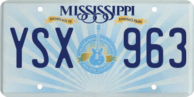 MS license plate YSX963
