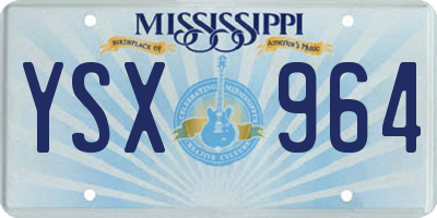 MS license plate YSX964