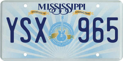 MS license plate YSX965