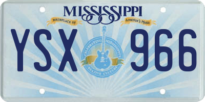 MS license plate YSX966