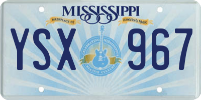 MS license plate YSX967