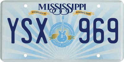 MS license plate YSX969