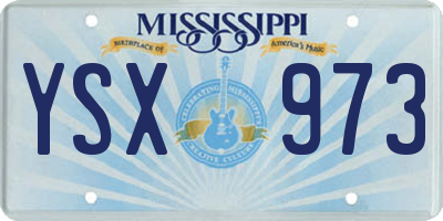 MS license plate YSX973