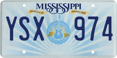 MS license plate YSX974