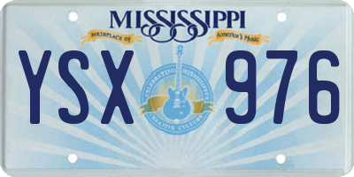 MS license plate YSX976