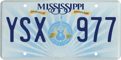 MS license plate YSX977