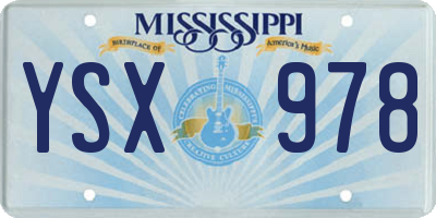 MS license plate YSX978