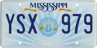 MS license plate YSX979