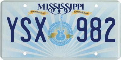 MS license plate YSX982