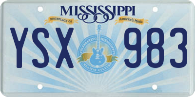 MS license plate YSX983