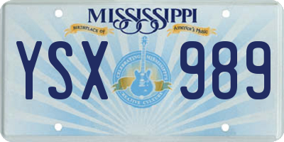 MS license plate YSX989