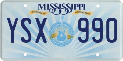 MS license plate YSX990