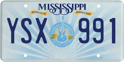 MS license plate YSX991