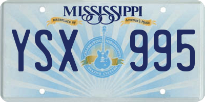 MS license plate YSX995