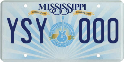 MS license plate YSY000