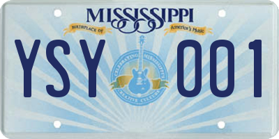 MS license plate YSY001