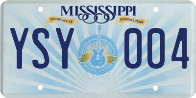 MS license plate YSY004