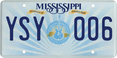 MS license plate YSY006