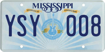 MS license plate YSY008