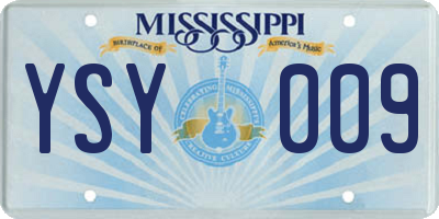 MS license plate YSY009