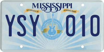 MS license plate YSY010