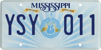 MS license plate YSY011