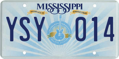 MS license plate YSY014