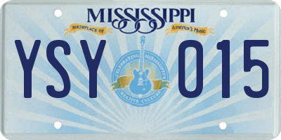 MS license plate YSY015