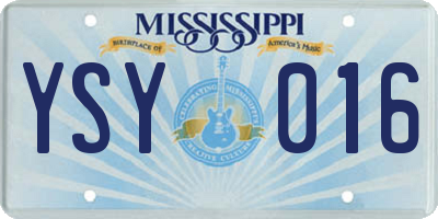 MS license plate YSY016