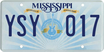 MS license plate YSY017