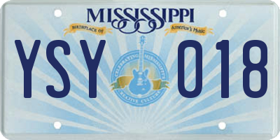 MS license plate YSY018