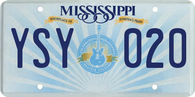 MS license plate YSY020