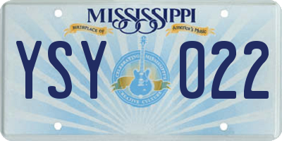 MS license plate YSY022