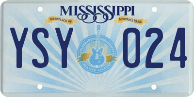MS license plate YSY024