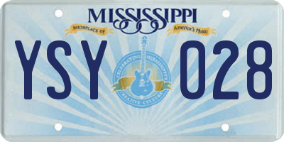 MS license plate YSY028