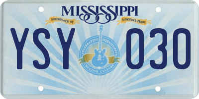MS license plate YSY030