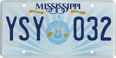 MS license plate YSY032