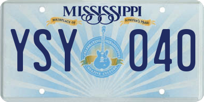 MS license plate YSY040