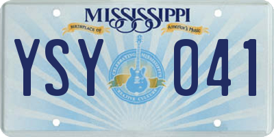 MS license plate YSY041