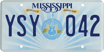 MS license plate YSY042