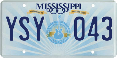 MS license plate YSY043