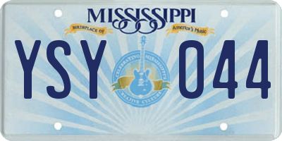 MS license plate YSY044