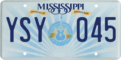 MS license plate YSY045