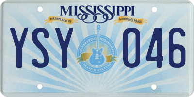 MS license plate YSY046